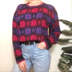 Vintage G.F.C. Multicolor Snowflake Sweater
